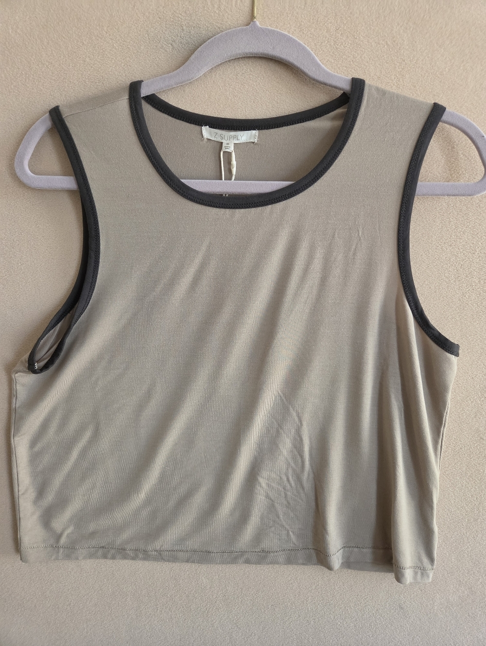 Z Supply Warmer Days Ringer Tank Latte Size M NWT